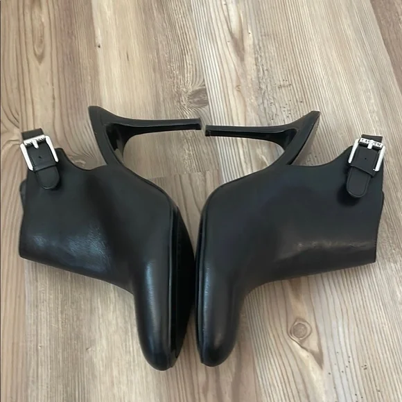 Lauren Ralph Lauren Black Heeled Rayna Mule Boots with Stiletto Heel Size 8B - Picture 3 of 6